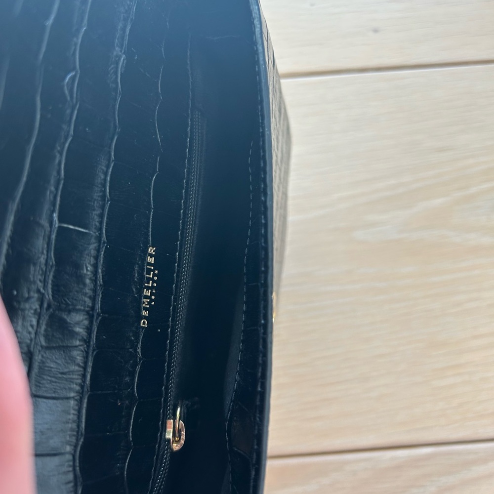 DeMellier Black Croc-Embossed Mini London Leather Bag - Picture 6 of 9